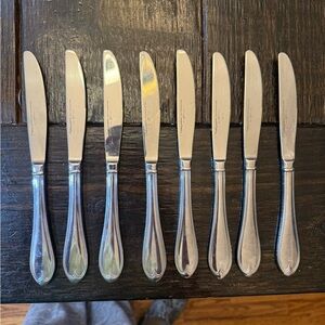 8 Dinner Knives Solid Reed & Barton Select OVAL THREAD 175th Anniversary 9"